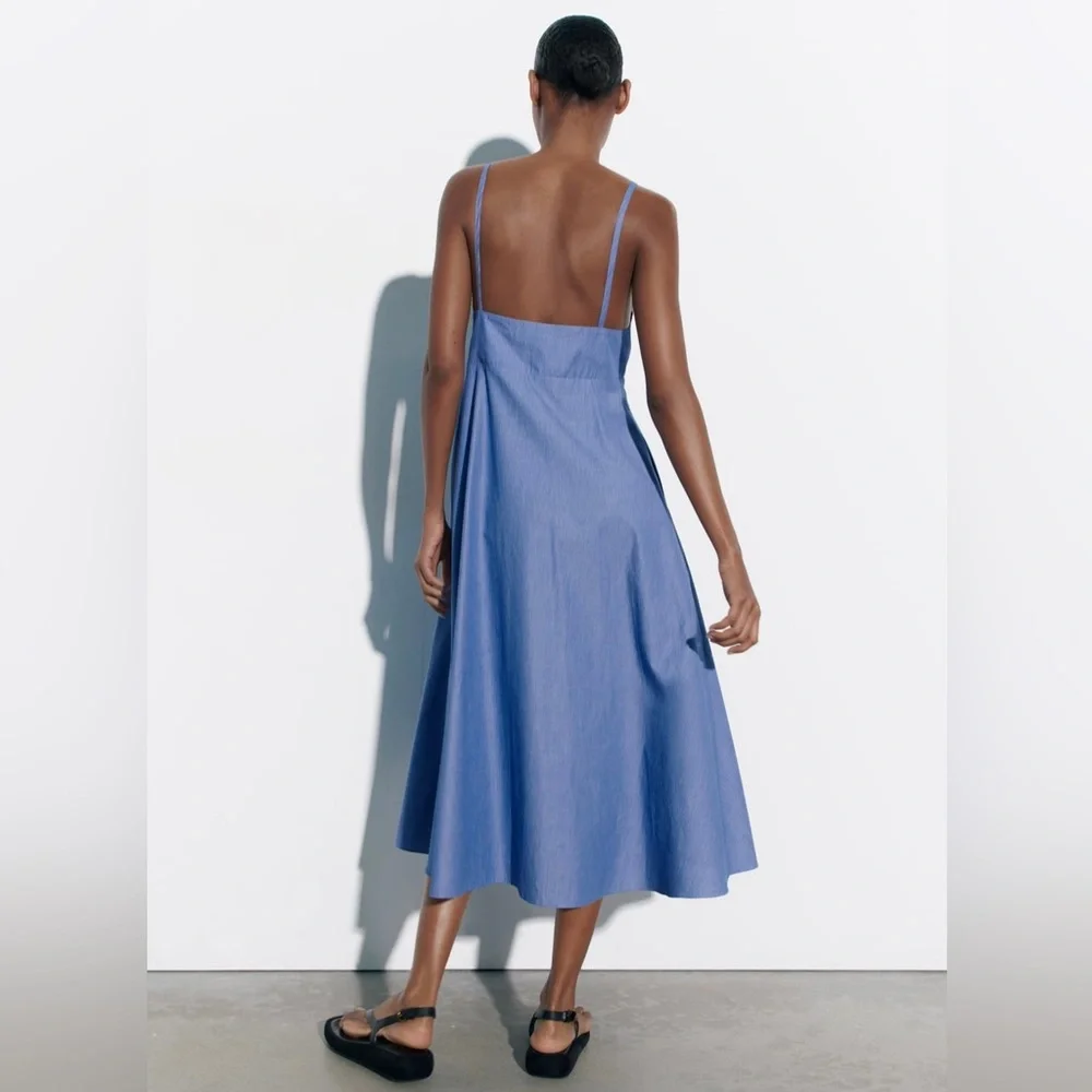 STRIPED POPLIN DRESS - Picture 2 of 4